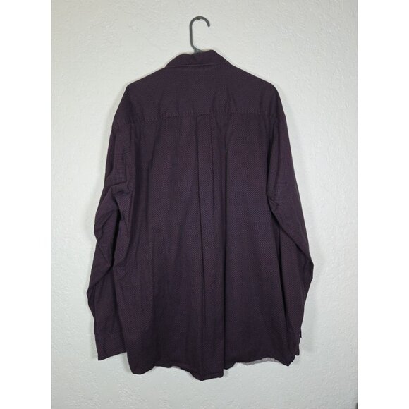 Cinch Shirt Men's 2XL Button-Up Burgundy Diamond Cotton Pearl Snap Front - Picture 5 of 6
